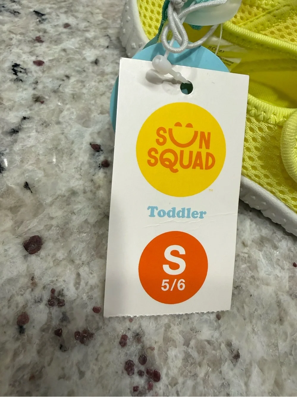 Sun Squad Kids' Yellow Mesh Water Shoes - Slip-On Comfort Size Small 5/6